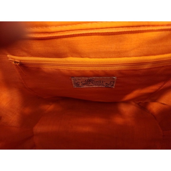 Cappelli Straworld Orange Straw Beach Bag with Beaded Handles *See Description* - Picture 5 of 8